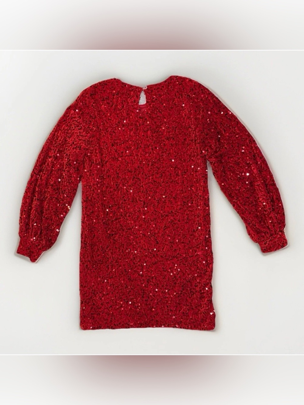 Jess Lea Women's Red Sequin Long-Sleeve Mini Dress Size Medium